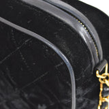 CHANEL 1991-1994 Black Velvet Diamond Camera Bag Small