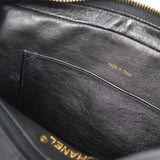 CHANEL 1991-1994 Black Velvet Diamond Camera Bag Small