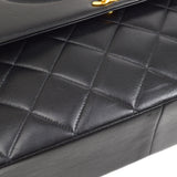 CHANEL 1991-1994 Chain Shoulder Bag Black Lambskin