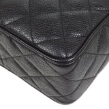 CHANEL 1991-1994 Black Caviar Diamond Camera Bag Mini