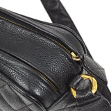 CHANEL 1991-1994 Black Caviar Diamond Camera Bag Mini