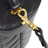 CHANEL 1996-1997 Black Caviar Chevron Vanity Handbag