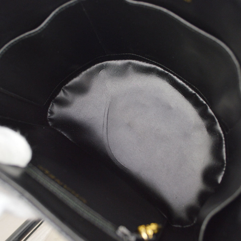 CHANEL 1996-1997 Black Caviar Chevron Vanity Handbag