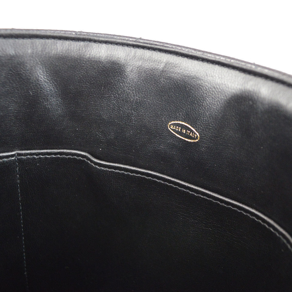 CHANEL 1996-1997 Black Caviar Chevron Vanity Handbag