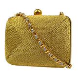 CHANEL 1998 Woven Evening Bag Gold