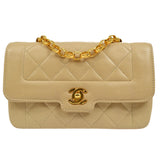 CHANEL 1991-1994 Beige Lambskin Border Flap Mini