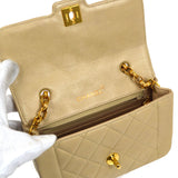 CHANEL 1991-1994 Beige Lambskin Border Flap Mini