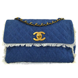CHANEL * 1991-1994 Straight Flap Maxi Denim