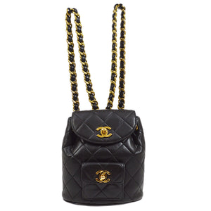 CHANEL Black Lambskin DUMA Backpack Small 84461