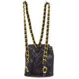 CHANEL * 1991-1994 DUMA Backpack Small Black Lambskin