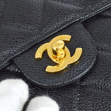 CHANEL 2000-2001 Classic Flap Jumbo Black Caviar