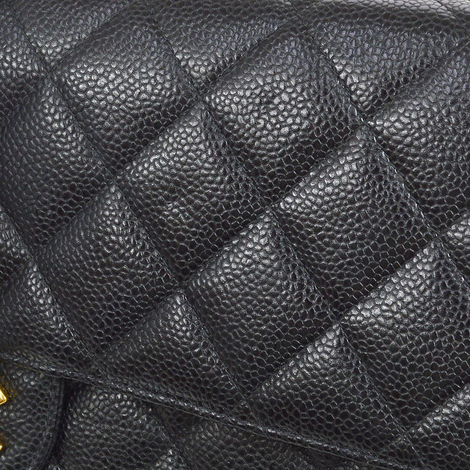 CHANEL 2000-2001 Classic Flap Jumbo Black Caviar