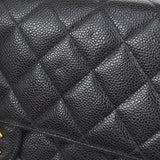 CHANEL 2000-2001 Classic Flap Jumbo Black Caviar