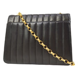 CHANEL 1991-1994 Black Lambskin Vertical Flap Bag Small