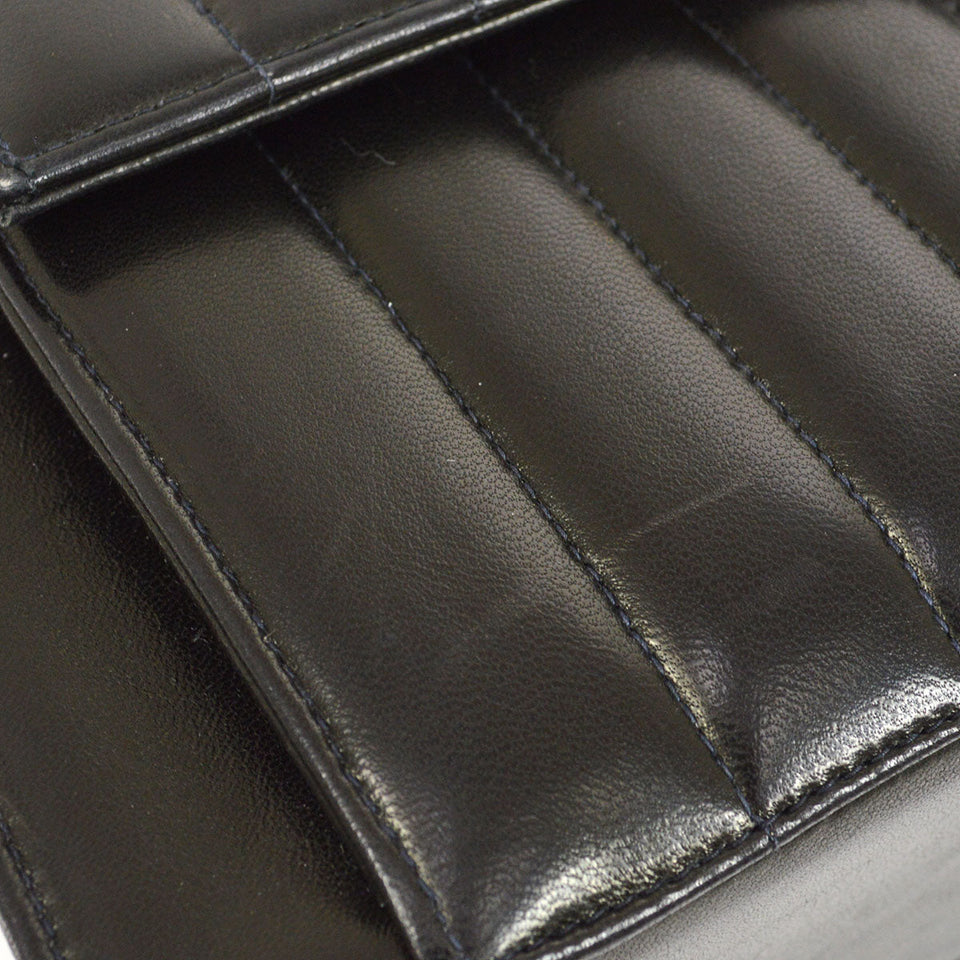 CHANEL 1991-1994 Black Lambskin Vertical Flap Bag Small
