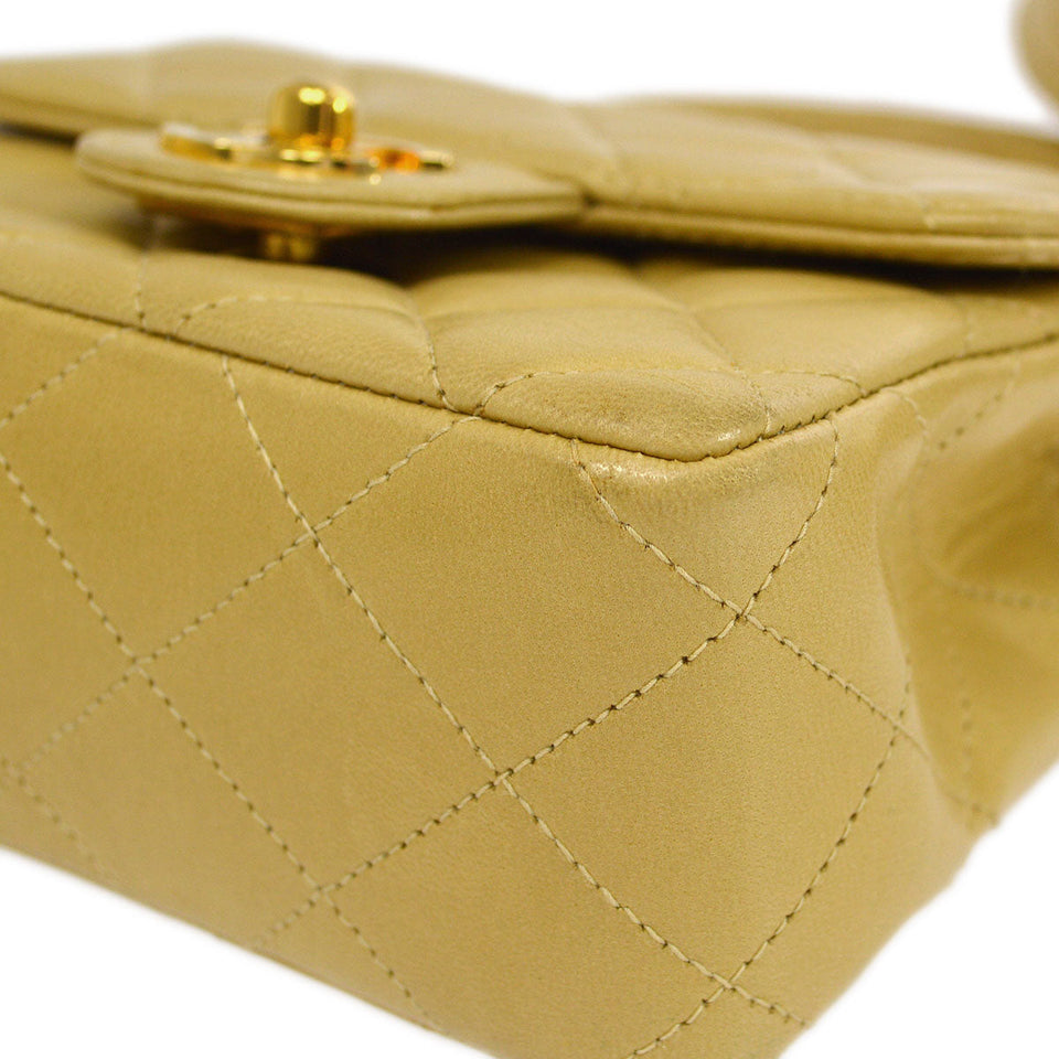 CHANEL 1994 Classic Flap Handbag Set Beige Lambskin