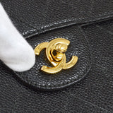 CHANEL 1998 Classic Flap Sellier Jumbo Black Caviar