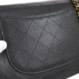 CHANEL 1998 Classic Flap Sellier Jumbo Black Caviar