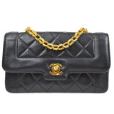 CHANEL 1991-1994 Border Flap Mini Black Lambskin