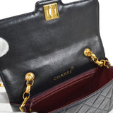 CHANEL 1991-1994 Border Flap Mini Black Lambskin