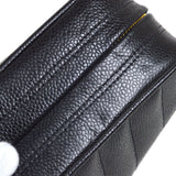 CHANEL 1994-1996 Vertical Letter Flap Jumbo Black Caviar