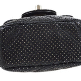 CHANEL 2007 Black Lambskin Perforated Classic Flap Micro
