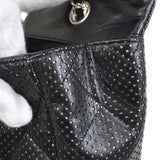 CHANEL 2007 Black Lambskin Perforated Classic Flap Micro