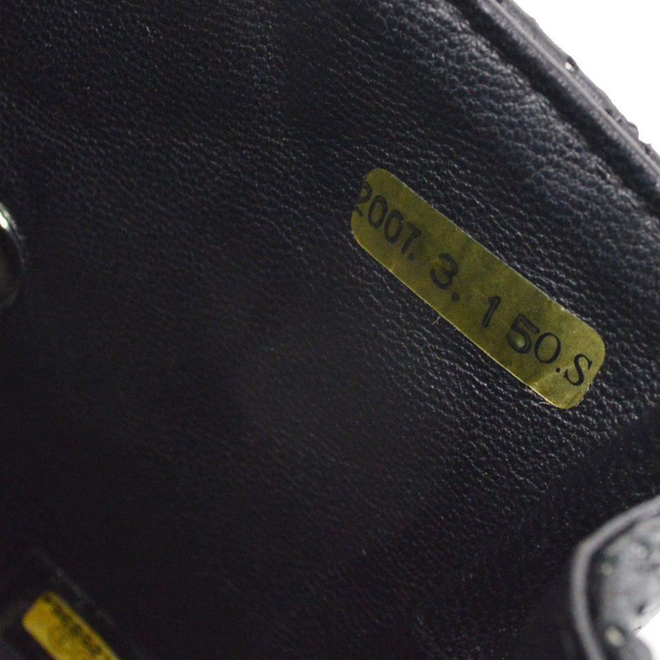 CHANEL 2007 Black Lambskin Perforated Classic Flap Micro