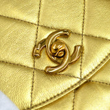 CHANEL 1991-1994 DUMA Backpack Medium Gold Lambskin