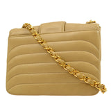 CHANEL 1991-1994 Beige Lambskin Horizontal Double Flap Mini