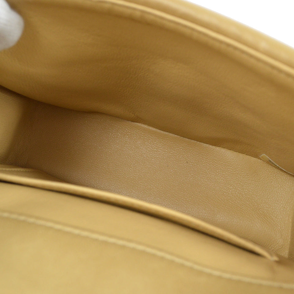 CHANEL 1991-1994 Beige Lambskin Horizontal Double Flap Mini