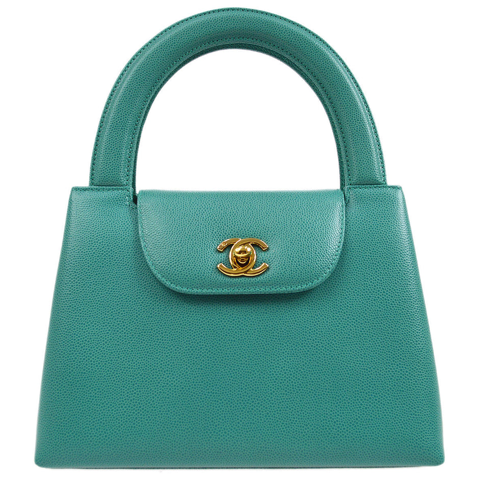 CHANEL 1998 Blue Caviar Handbag Small