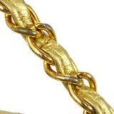 CHANEL 1989-1991 Gold Lambskin Diamond Full Flap