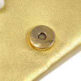 CHANEL 1989-1991 Gold Lambskin Diamond Full Flap