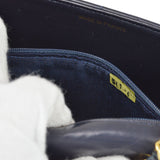 CHANEL 1991-1994 Vertical Border Flap Mini Navy Lambskin