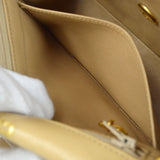 CHANEL 1989-1991 Beige Lambskin Classic Square Flap 17