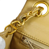 CHANEL 1989-1991 Beige Lambskin Classic Square Flap 17