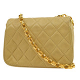 CHANEL 1997-1999 Round Flap Mini Beige Lambskin