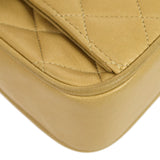 CHANEL 1997-1999 Round Flap Mini Beige Lambskin