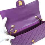 CHANEL * 2000-2001 Classic Single Flap Medium Purple Caviar