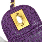 CHANEL * 2000-2001 Classic Single Flap Medium Purple Caviar