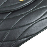CHANEL 1989-1991 Green Lambskin Diagonal Round Flap Small