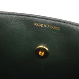 CHANEL 1989-1991 Green Lambskin Diagonal Round Flap Small