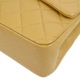 CHANEL 1989-1991 Beige Lambskin Quilted Double Chain Medium