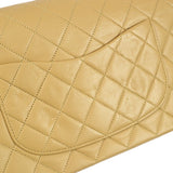 CHANEL 1989-1991 Beige Lambskin Quilted Double Chain Medium