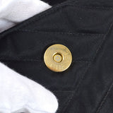 CHANEL 1990's Black Satin Diagonal Crystal & Gold CC Evening Bag