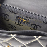 CHANEL 2004-2005 Black Calfskin Wild Stitch Handbag