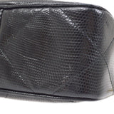 CHANEL * 1986-1988 Black Lizard Diamond Camera Bag Mini