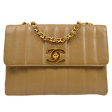 CHANEL * 1994-1996 Straight Flap Jumbo Vertical Brown Caviar