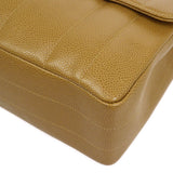 CHANEL * 1994-1996 Straight Flap Jumbo Vertical Brown Caviar